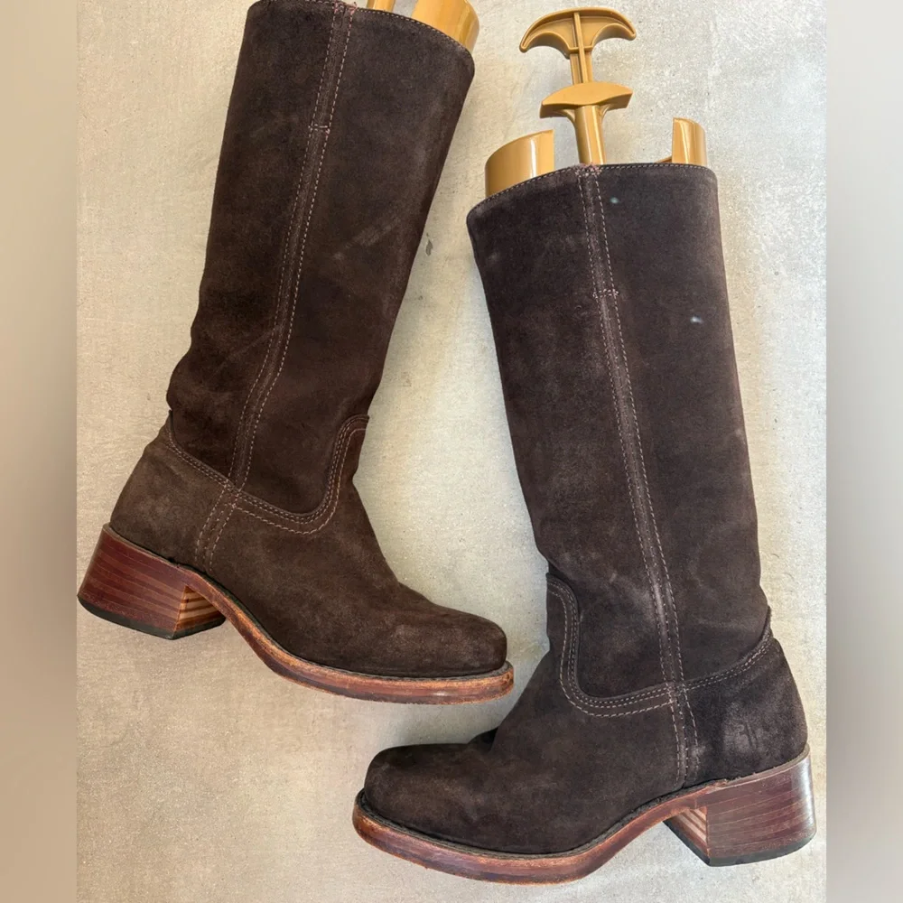 FRYE πΊπΈ Campus 14L Boots Suede Vintage - Picture 12 of 16